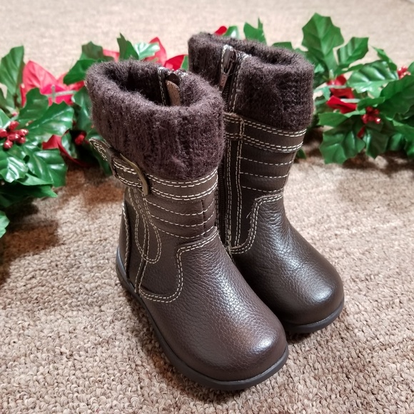 pediped Other - Pediped leather knit rim toddler boots